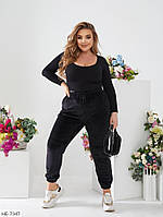 Женские велюровые брюки черного цвета, 3 цвета