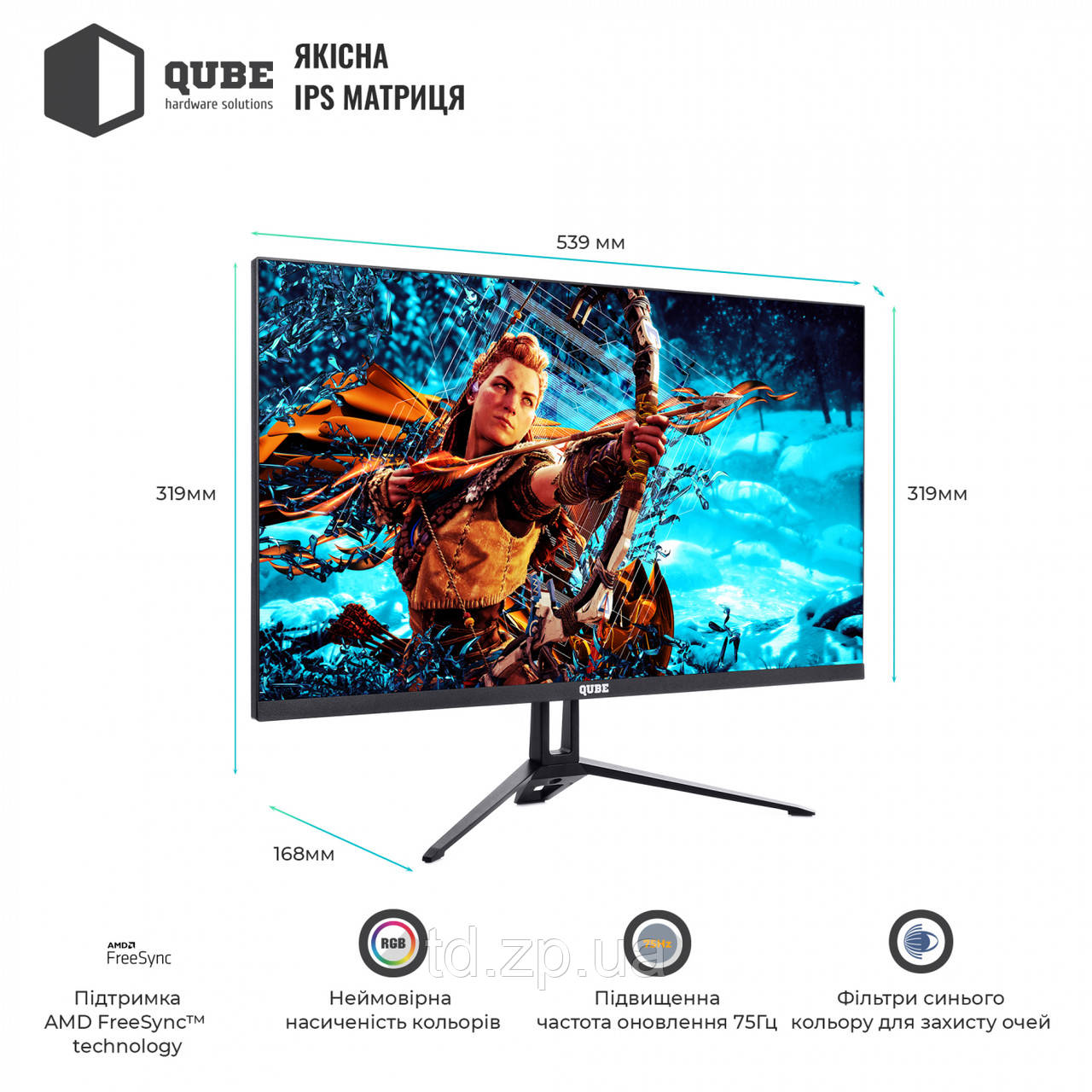 Монітор 23.8" QUBE B24F75-IPS