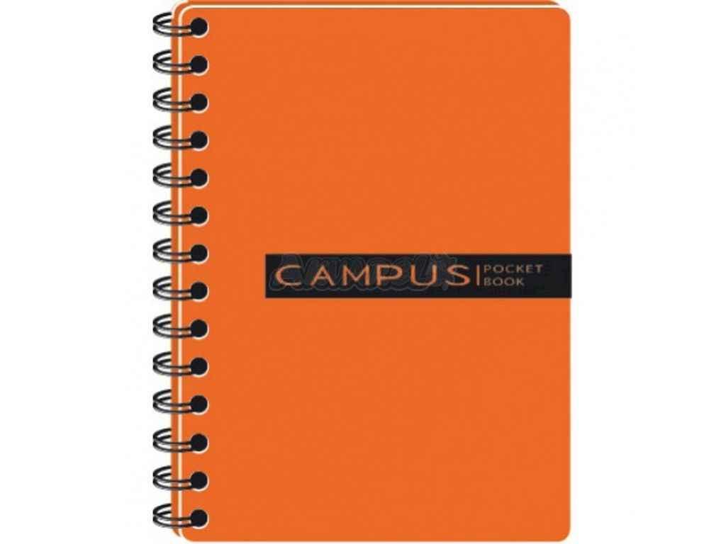 Блокнот В6 Campus Pocketbook на спір, 120арк пласт. обкл, 3розд. РВ63120-810 помаранч. ТМ ОФОРТ