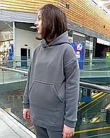 Сірий худі з начісом