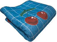 Электропростынь Electric Blanket 5734 150х120 см, голубая с вишнями Топ