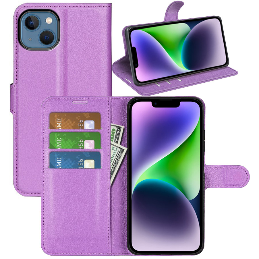 Чохол-книжка Litchie Wallet для Apple iPhone 14 Plus Violet