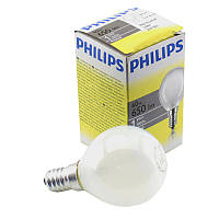 Лампа накаливания PHILIPS 60W E14 шарик матовый