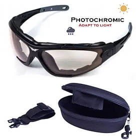 Антизапотівні захисні окуляри фотохромні Хамелеон прозорі із захистом від подряпин