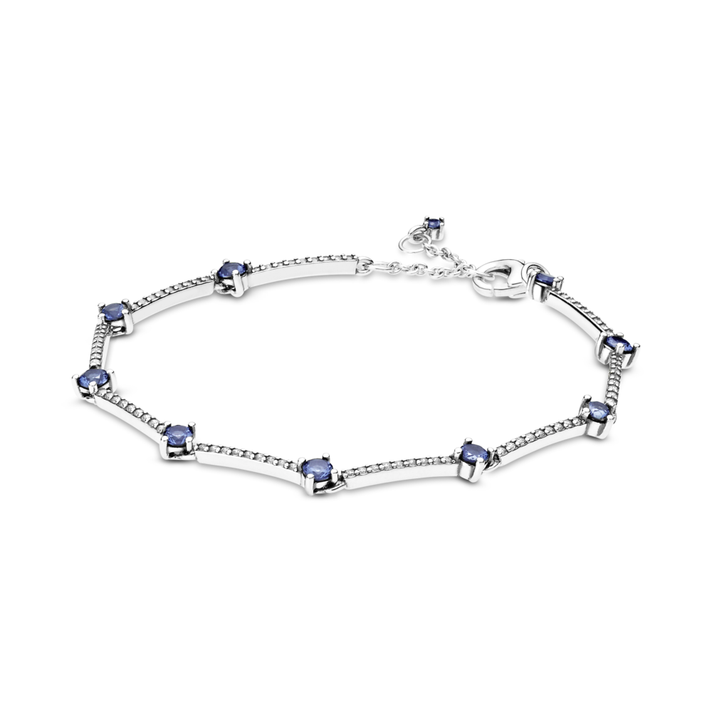 Срібний браслет Pandora Блискучі пластини з Pave 599217C01 20