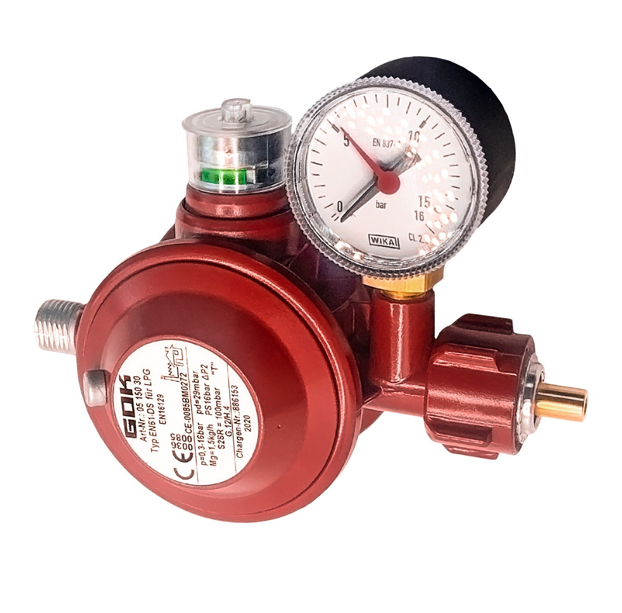 Регулятор тиску газу GOK EN61-DS 1,5кг/год 29мбар KLFxG1/4LH-KN ТАЕ UEDS