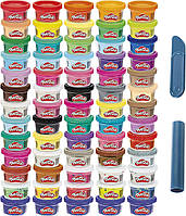 Красочная суперколлекция Play-Doh, набор из 65 маленьких тюбиков по 28 г нетоксичной пластиковой массы, с