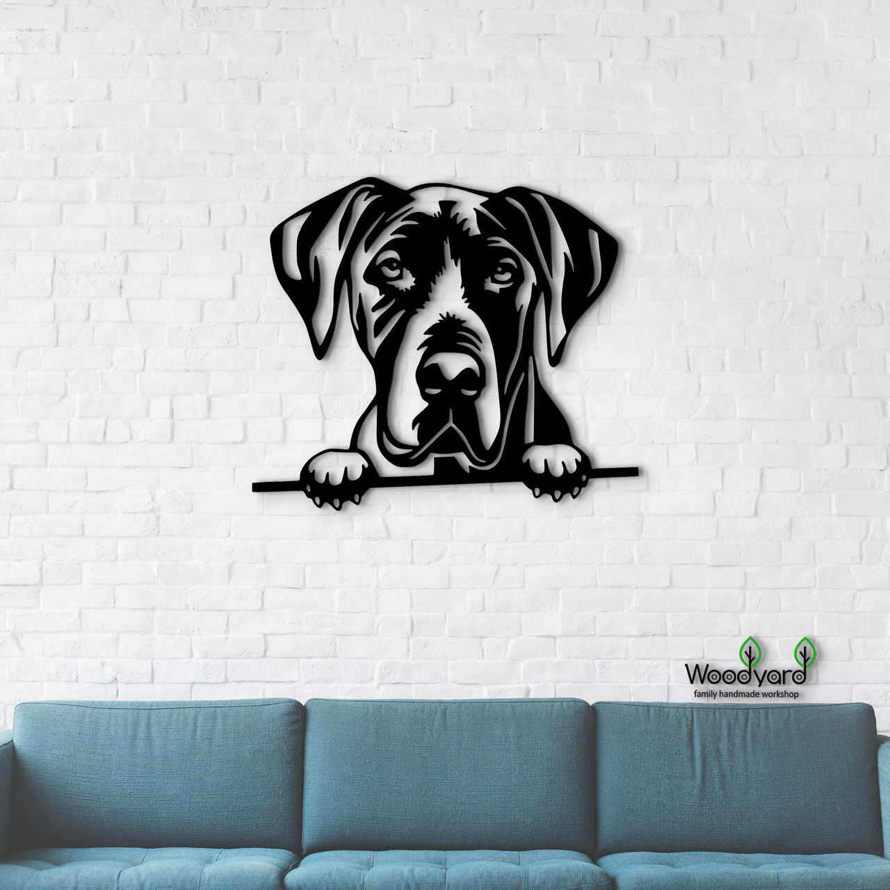 Панно Німецький дог 15x18 см - Картини та лофт декор з дерева на стіну., фото 1