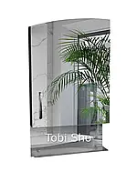Навісна дзеркальна шафа "Економ" з відкритою полицею для ванної кімнати Tobi Sho ТS-248 400х700х130 мм