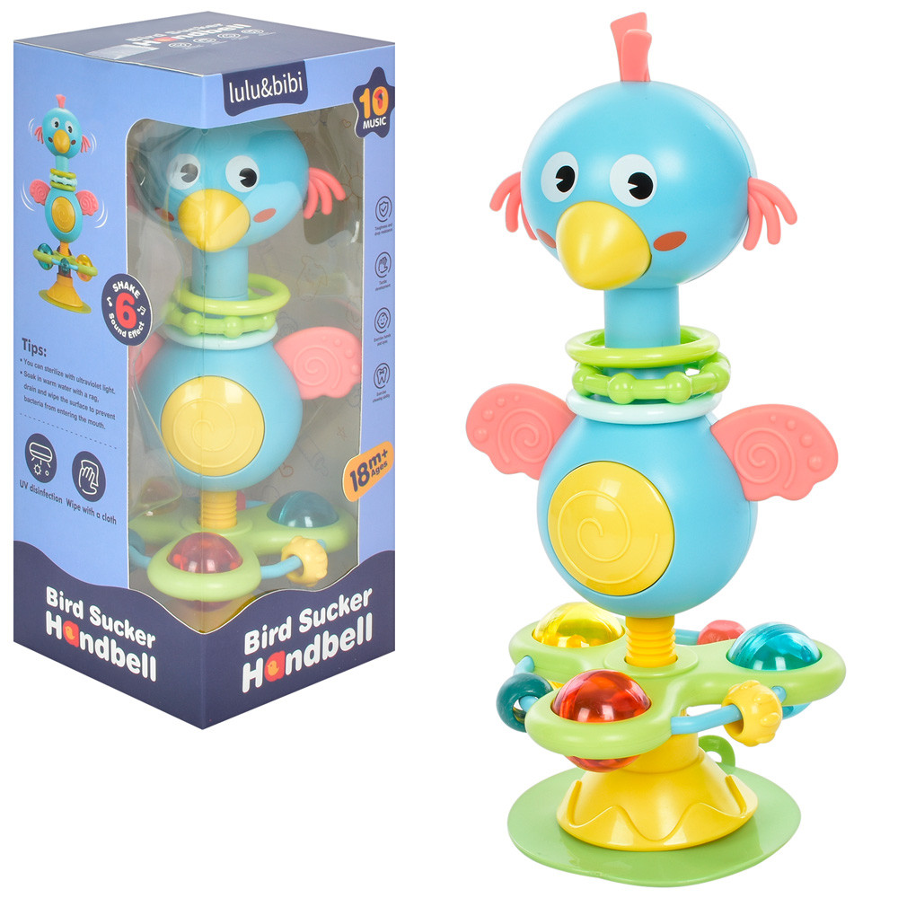 Брязкальце дитяче A-Toys Страус, світло, звук, прорізувач, сенсорний розвиток, XN01