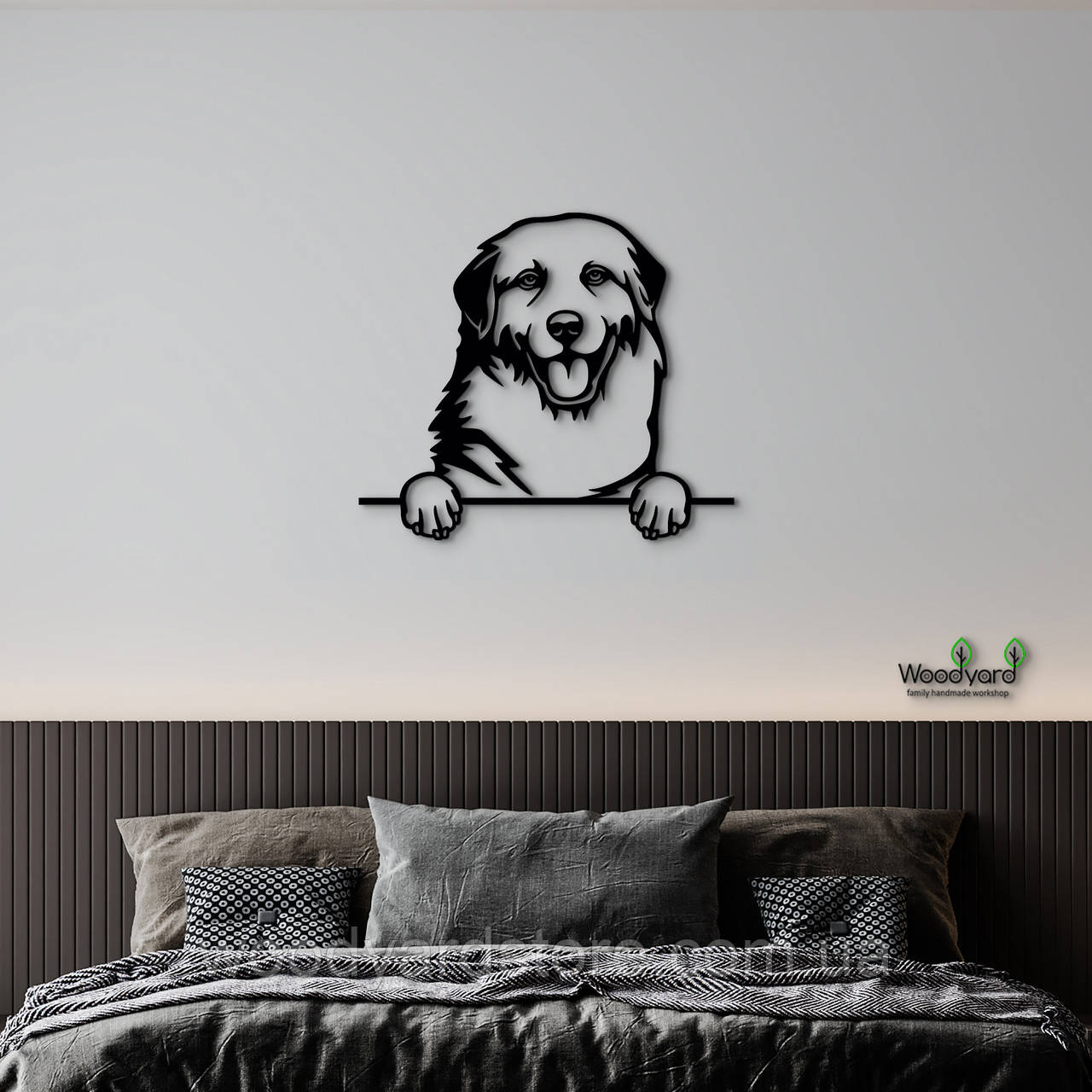 Панно Великий піренейський гірський собака 15x18 см - Картини та лофт декор з дерева на стіну.