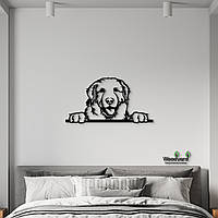 Панно Большая пиренейская горная собака 25x13 см - Картины и лофт декор из дерева на стену.
