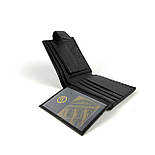 Шкіряний чоловічий гаманець H.T Leather 210 чорний, фото 6