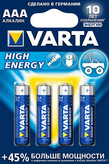 Батарейка VARTA High Energy AAА/LR 03 (4шт)