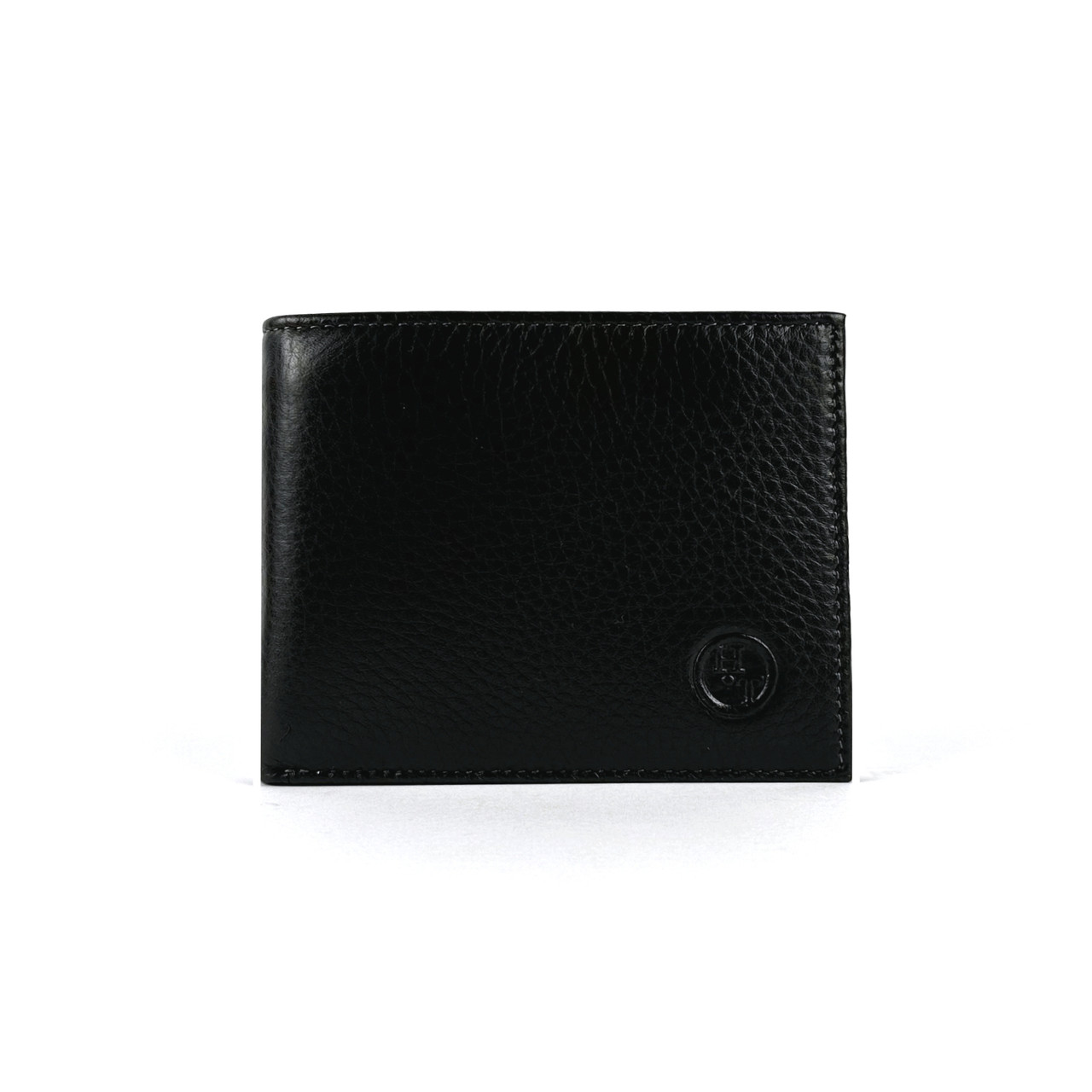 Шкіряний чоловічий гаманець H.T Leather 208S чорний
