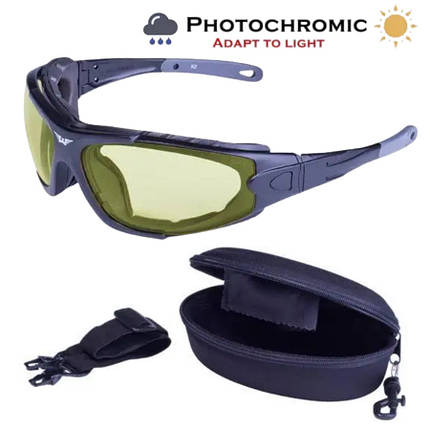 Окуляри фотохромні (захисні) Global Vision Shorty Photochromic (yellow) Anti-Fog, фотохромні жовті ***, фото 2