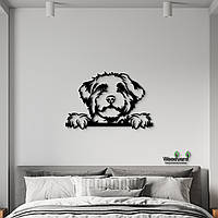 Панно Кубинская шелковая собака 25x18 см - Картины и лофт декор из дерева на стену.