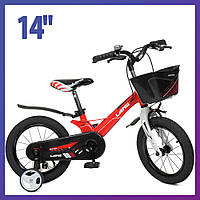 Велосипед детский двухколесный магниевая рама WLN1450D-3N 14" рост 95-115 см возраст 3 до 6 лет красный