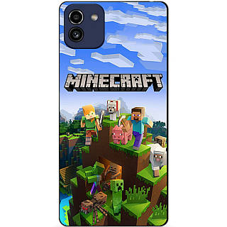 Силіконовий бампер чохол для Samsung A03 з малюнком Minecraft