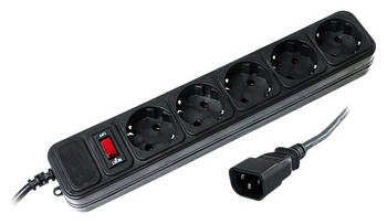 Мережевий фільтр живлення GEMBIRD SPG5-X-6B 1.8м, для джерела безперебійного живлення (UPS) 5 розеток, чорний