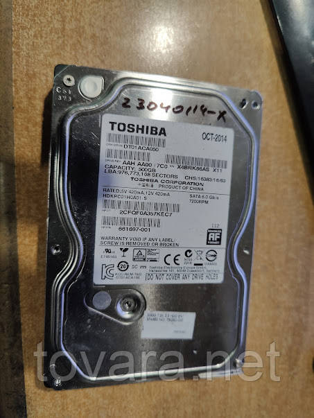 Жесткий диск Винчестер HDD 500 Gb / Гб Toshiba DT01ACA050 3.5" SATA3 № 23040114 - фото 1 - id-p1767782540