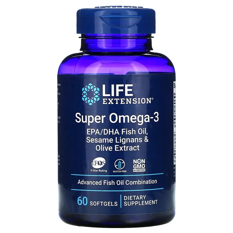 Life Extension, Ультра омега-3, 60 капсул