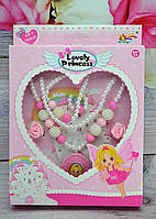 Детское украшения Lovely Princess розовый набор украшений для девочек детский браслет детское кольцо