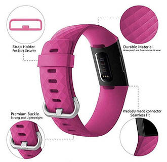 Силіконовий ремінець для Fitbit Charge 3 / 4 Rosa рожевий S