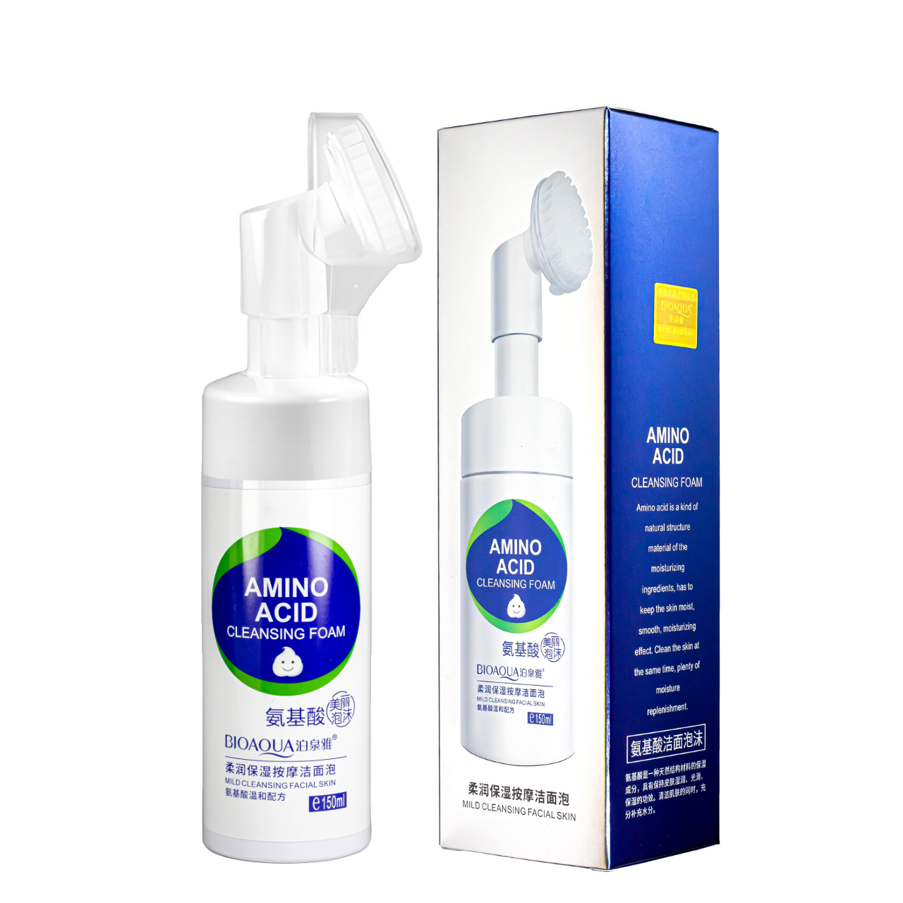 Пінка для вмивання Bioaqua Amino Acid зі щіточкою 150 мл, фото 1