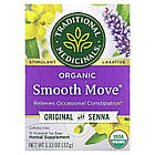 Traditional Medicinals, Smooth Move, органічний чай, класичний із сенною, без кофеїну, 16 чайних пакетиків в індивідуальній упако