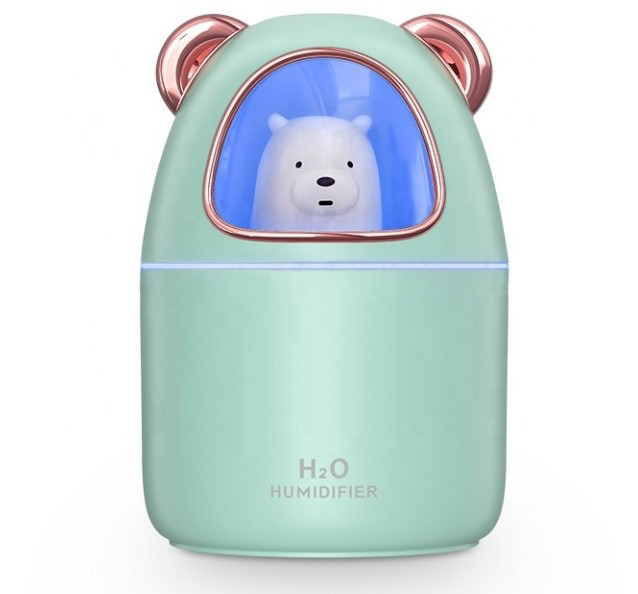 Зволожувач повітря з підсвіткою Humidifier H20 8023, медведик зелений, фото 1