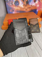 Стильная черная визитница картхолдер Луи Виттон мужской небольшой кошелек для карт бумажник Louis Vuitton
