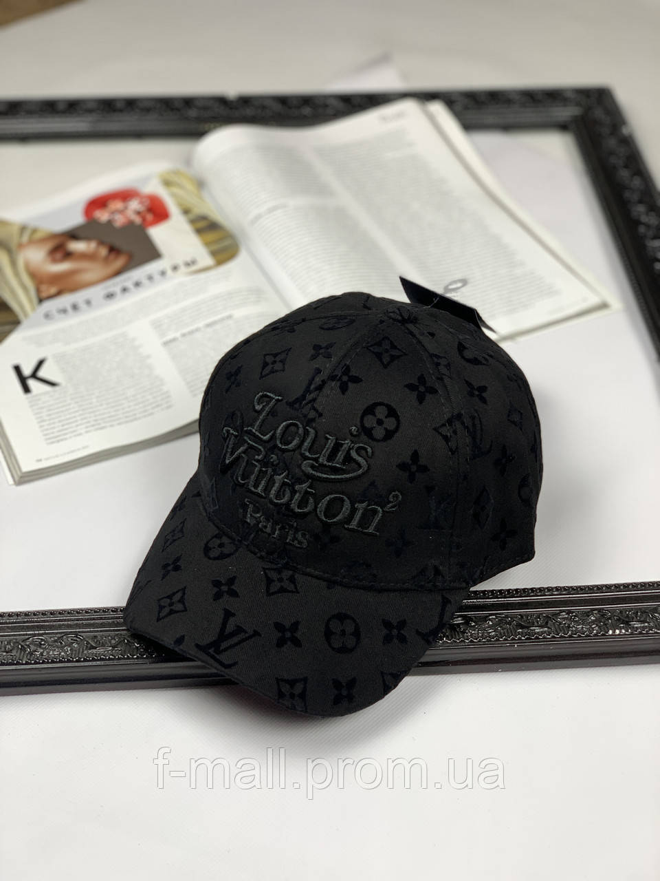 Мужская черная кепка Louis Vuitton брендовая бейсболка Луи Виттон (ID ...