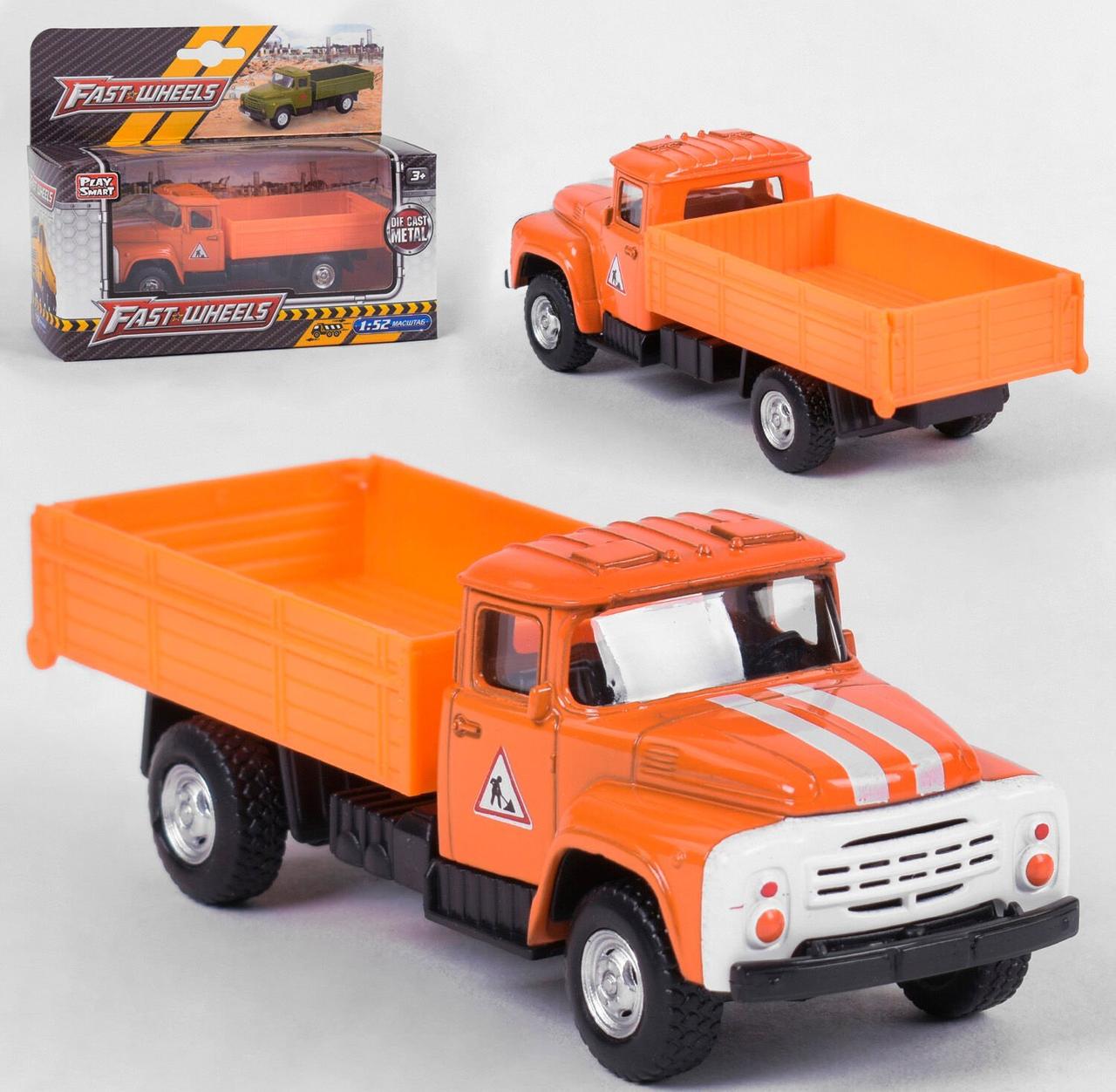 6518 А Машина іграшкова вантажівка металопластик жовтогаряча інерція Play Smart