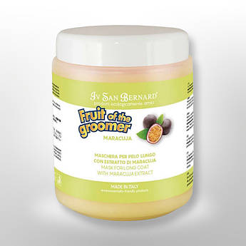Маска IvSanBernard для собак та котів, довгої шерсті з протеїнами шовку та маракуєю Maracuja, 1л