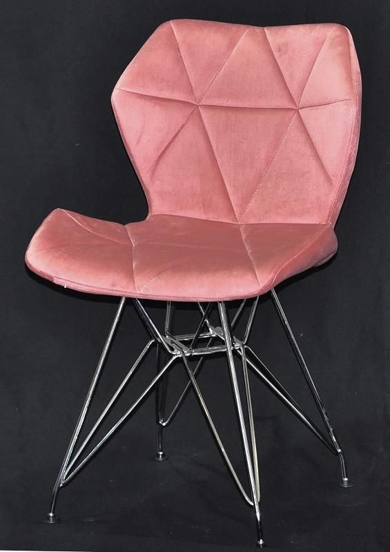 Стілець Greg CH-ML теракот В-1018 оксамит на хромованих ніжках, дизайн Charles&Ray Eames