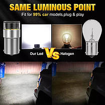 Світлодіодна лампа BAY15D 1157 S25 LED COB Canbus лінза P21W, фото 5