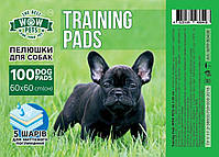 Пелюшки для дорослих собак і цуценят гігієнічні одноразові TRAINING PADS WOW PETS 60x60 см 100шт., фото 2