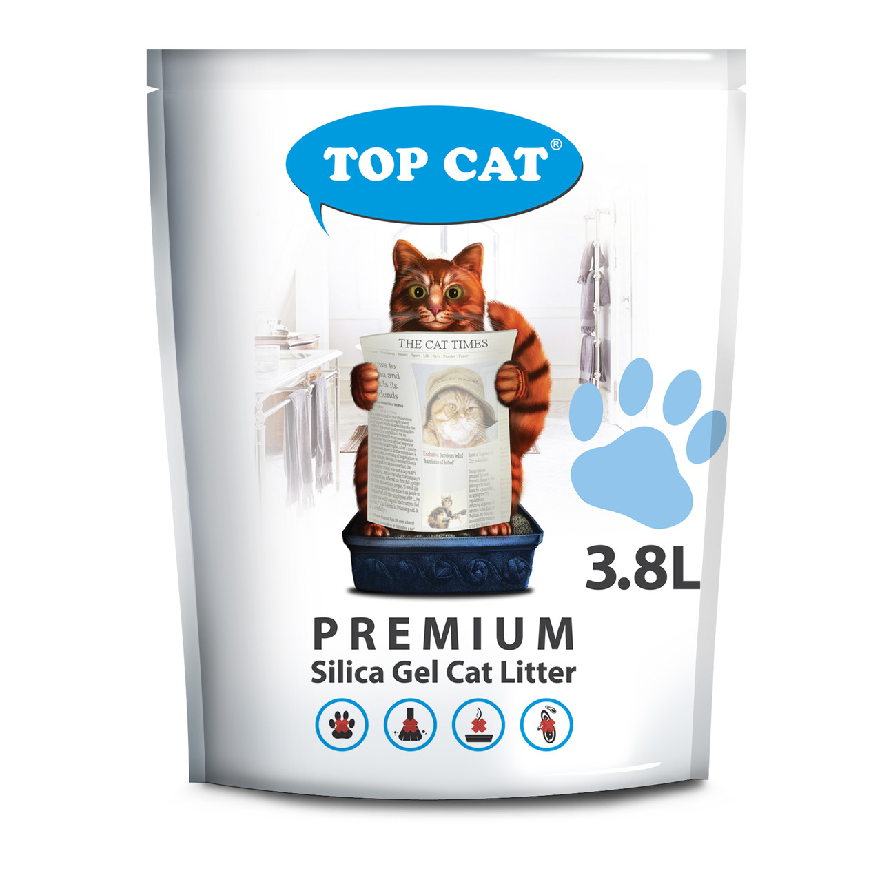 Наповнювач для котячого туалету силікагелевий TOP CAT Premium 3,8 л / Наповнювачі для котів, фото 1