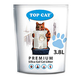 Наповнювач у кошачій лоток (туалет) силікагелевий TOP CAT Premium 3.8 л