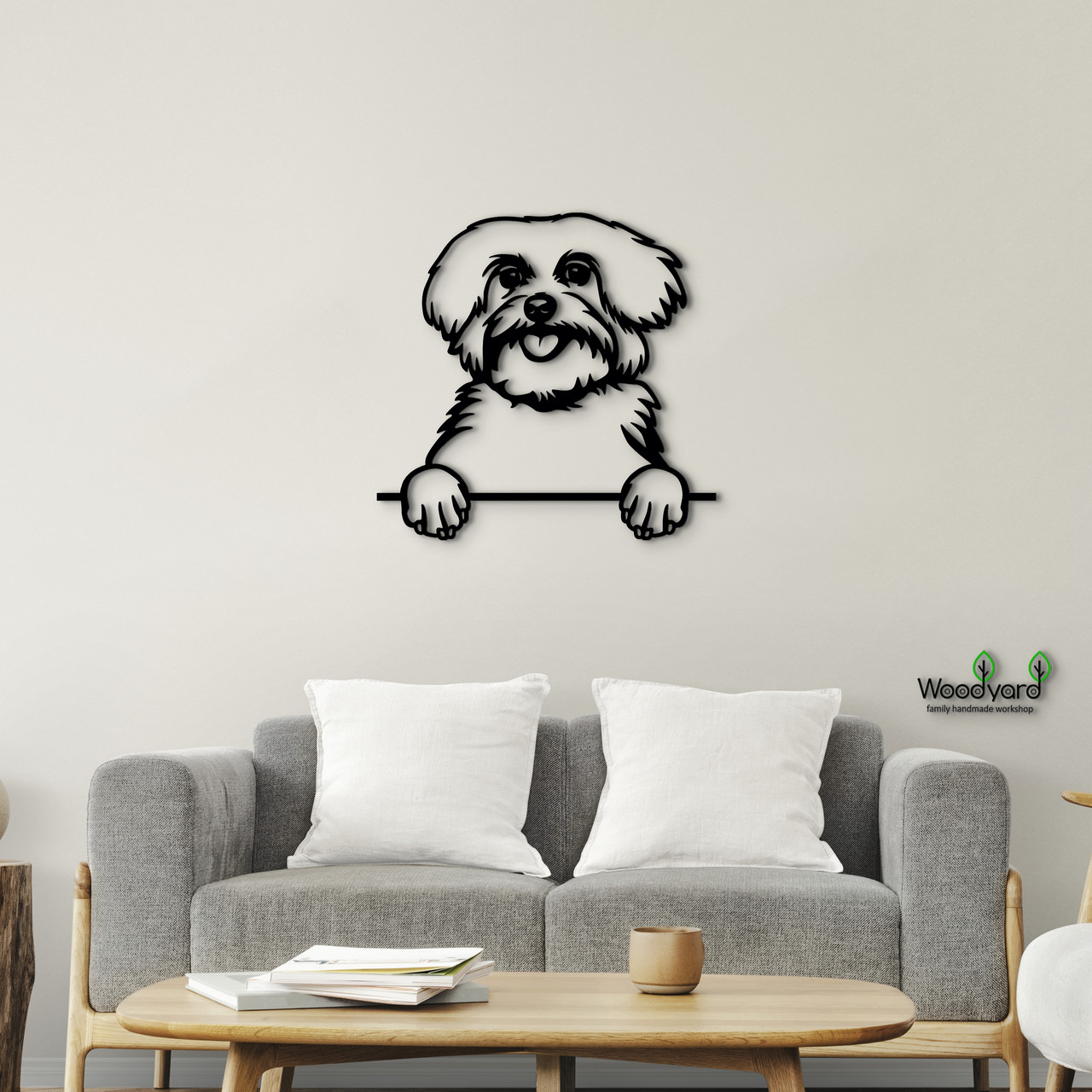 Панно Мальтез 15x15 см - Картини та лофт декор з дерева на стіну., фото 1