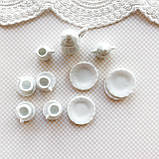 Мініатюра чайний керамічний набір Білий, фото 2