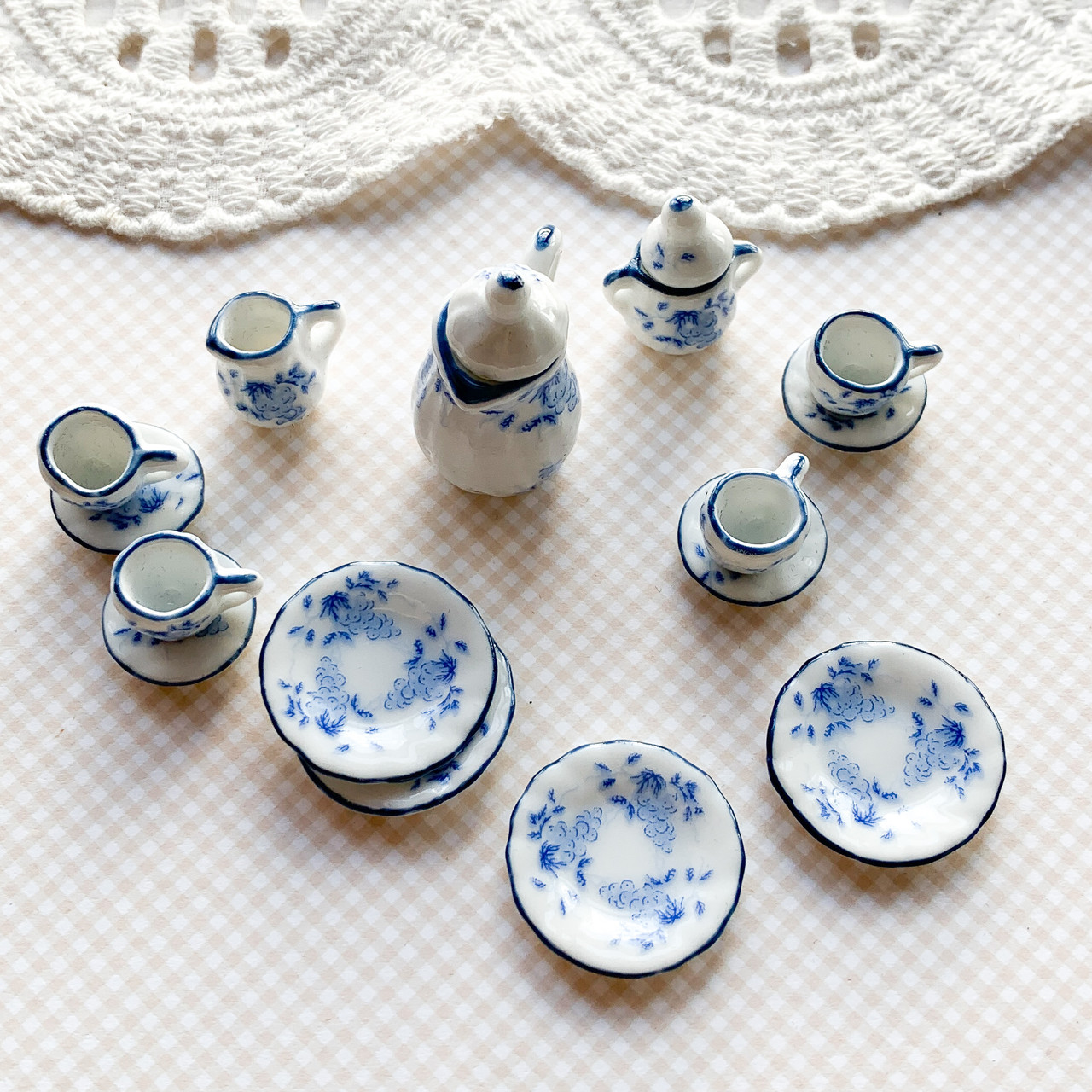 Мініатюра чайний керамічний набір Синій виноград, фото 1