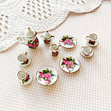 Мініатюра чайний керамічний набір Рожеві троянди, фото 2