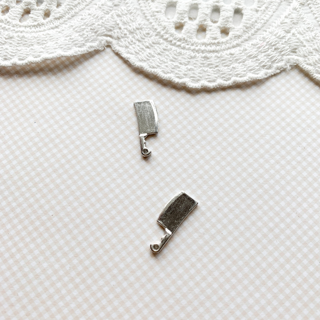 Мініатюра ніж кухарський 2.5 см Срібло, фото 1