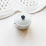 Мініатюра каструлька керамічна 3.5 см Біла, фото 2