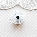 Мініатюра каструлька керамічна 3.5 см Біла, фото 3