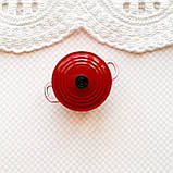 Мініатюра каструлька керамічна 3.5 см Червона, фото 2