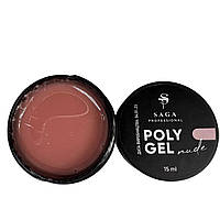 Полігель нюдовий у банці SAGA Professional POLY GEL Nude, 15 мл