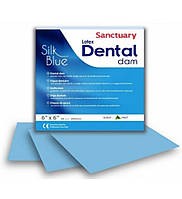 Хустинки для кофердам (Dental Dam) латексний, блакитний шовк (Silk Blue)з ароматом м'яти, MEDIUM середні 36шт